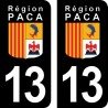 Stickers plaque immatriculation 13 Bouches-du-Rhône