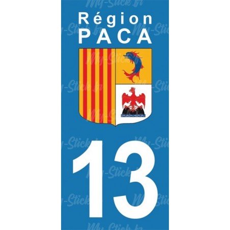 Stickers plaque immatriculation 13 Bouches-du-Rhône