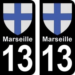 Blason Marseille - Stickers plaque immatriculation 13