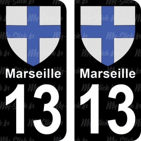 Blason Marseille - Stickers plaque immatriculation 13