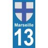 Blason Marseille - Stickers plaque immatriculation 13