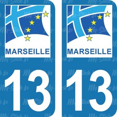 Ville de Marseille - Stickers plaque immatriculation 13