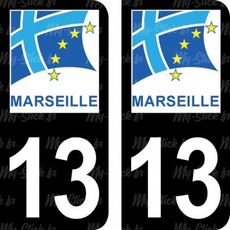 Ville de Marseille - Stickers plaque immatriculation 13