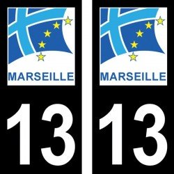 Ville de Marseille - Stickers plaque immatriculation 13