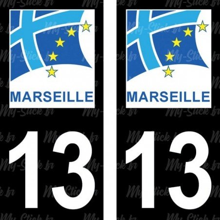 Ville de Marseille - Stickers plaque immatriculation 13