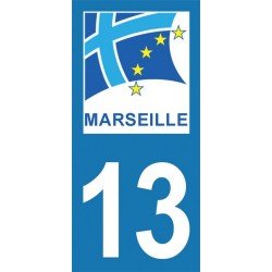 Ville de Marseille - Stickers plaque immatriculation 13