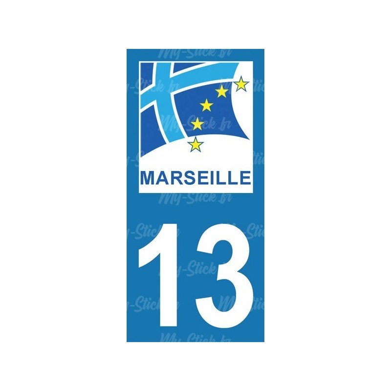Ville de Marseille - Stickers plaque immatriculation 13