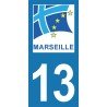 Ville de Marseille - Stickers plaque immatriculation 13