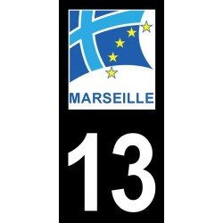 Ville de Marseille - Stickers plaque immatriculation 13