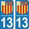 Blason Aix-en-Provence - stickers plaque immatriculation 13