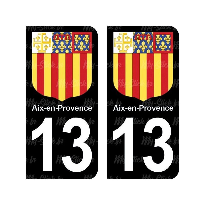 Blason Aix-en-Provence - stickers plaque immatriculation 13