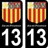 Blason Aix-en-Provence - stickers plaque immatriculation 13