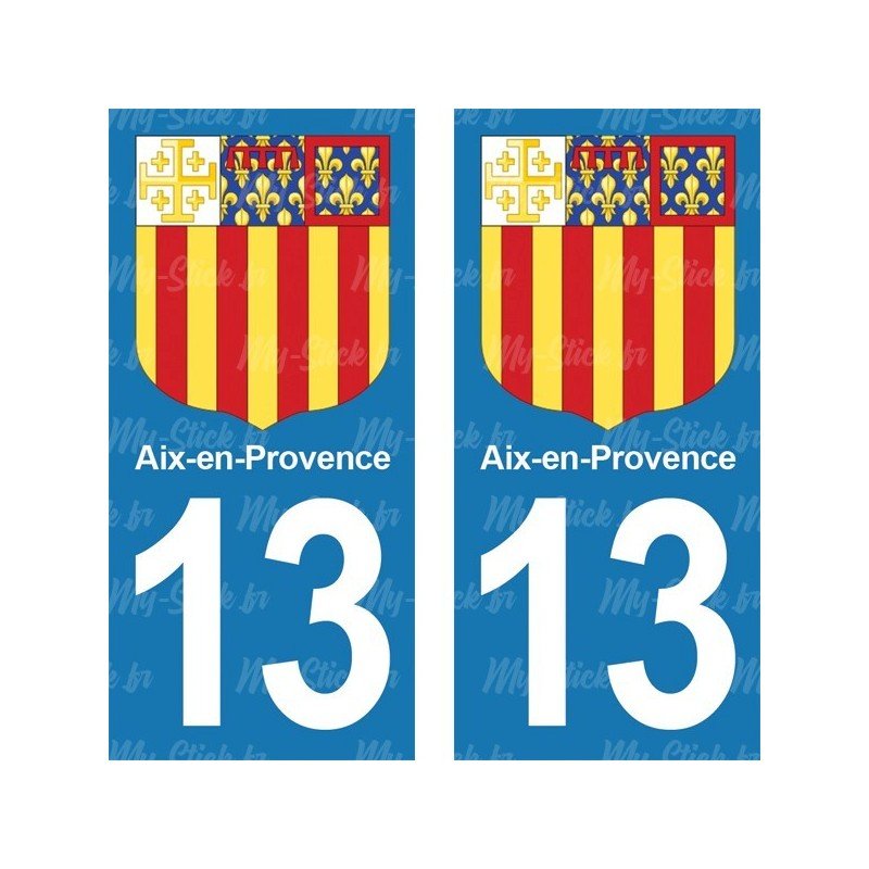 Blason Aix-en-Provence - stickers plaque immatriculation 13