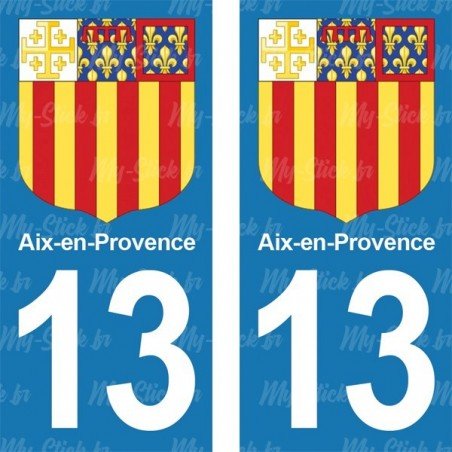 Blason Aix-en-Provence - stickers plaque immatriculation 13