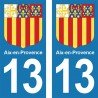 Blason Aix-en-Provence - stickers plaque immatriculation 13