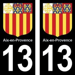 Blason Aix-en-Provence - stickers plaque immatriculation 13