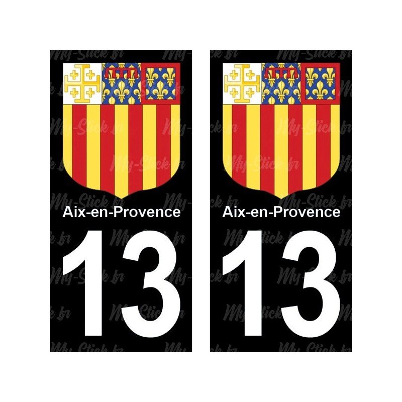 Blason Aix-en-Provence - stickers plaque immatriculation 13