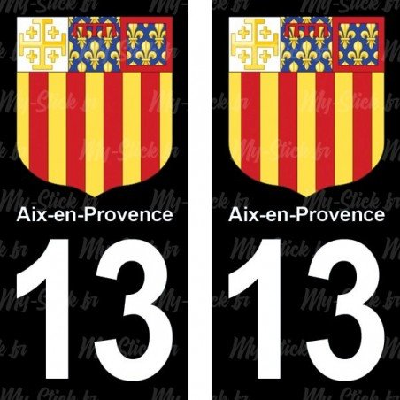 Blason Aix-en-Provence - stickers plaque immatriculation 13