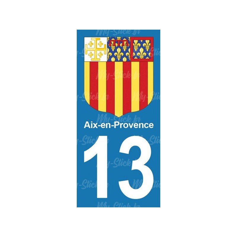 Blason Aix-en-Provence - stickers plaque immatriculation 13