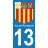 Blason Aix-en-Provence - stickers plaque immatriculation 13