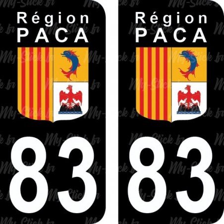 Stickers plaque immatriculation 83 du Var