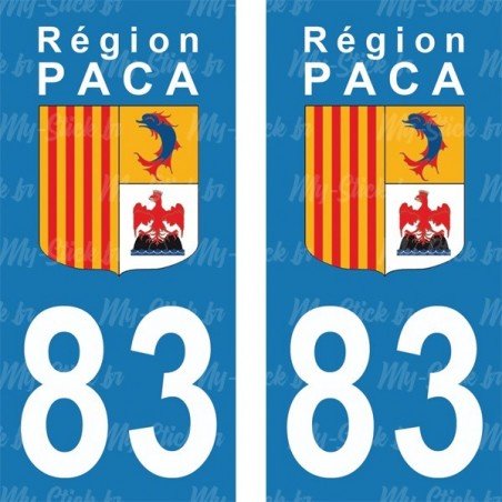 Stickers plaque immatriculation 83 du Var