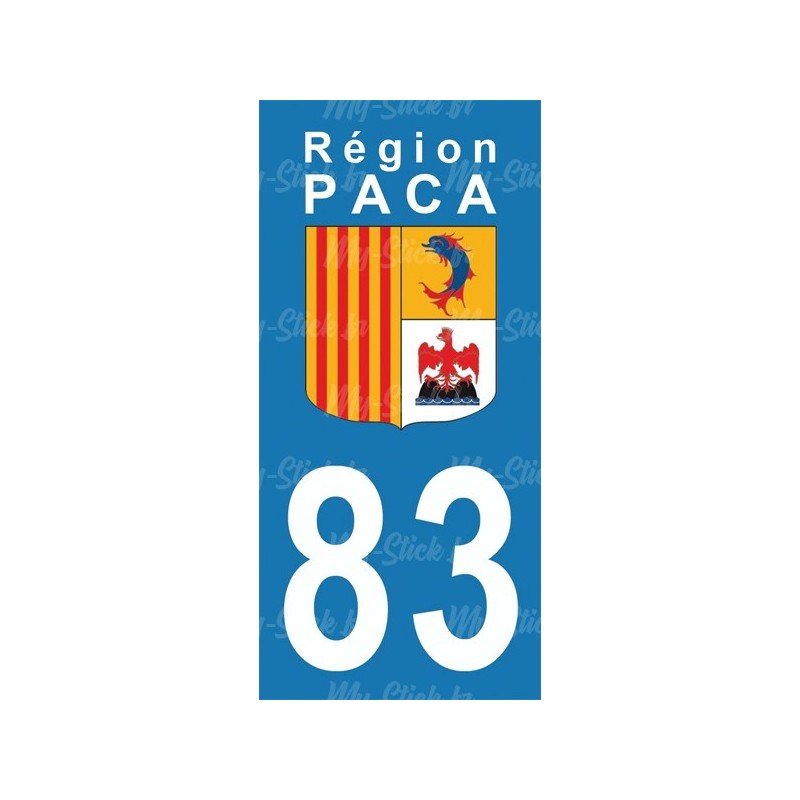Stickers plaque immatriculation 83 du Var