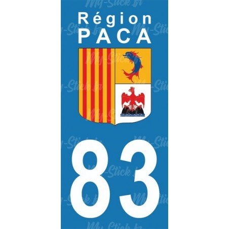 Stickers plaque immatriculation 83 du Var
