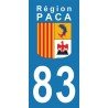 Stickers plaque immatriculation 83 du Var