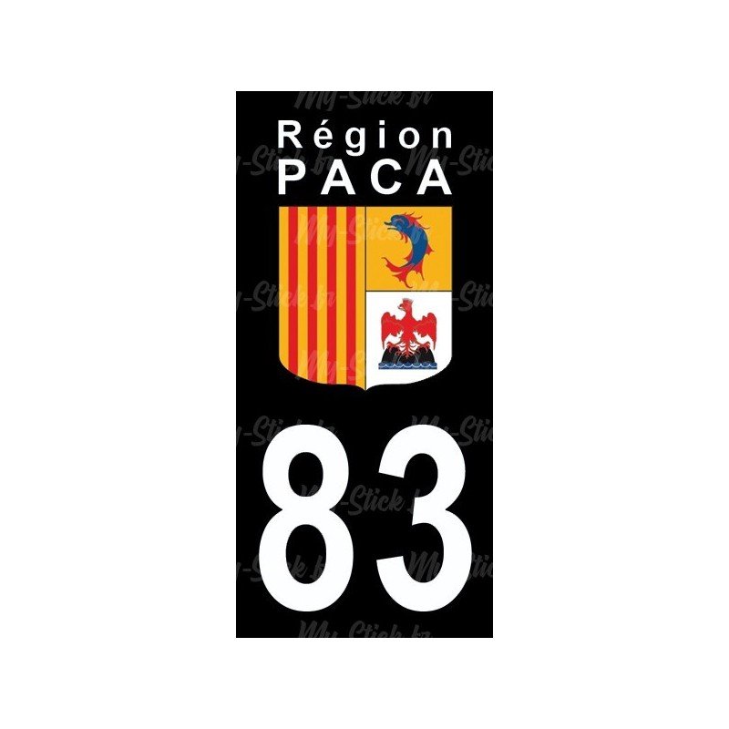 Stickers plaque immatriculation 83 du Var