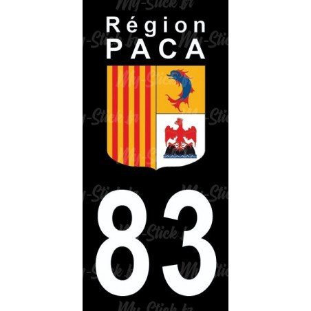 Stickers plaque immatriculation 83 du Var