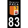 Stickers plaque immatriculation 83 du Var