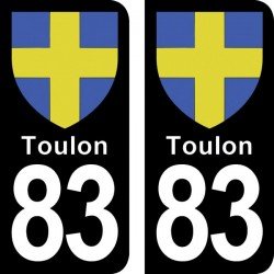 Blason Toulon - Stickers plaque immatriculation 83