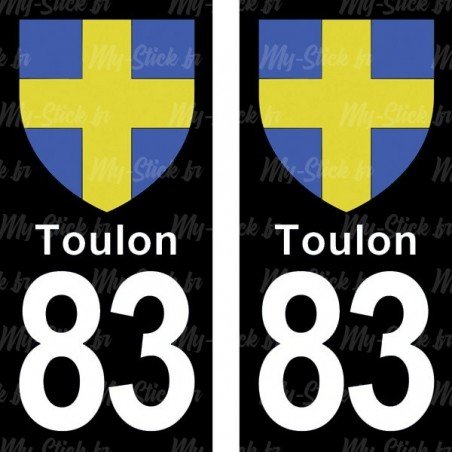 Blason Toulon - Stickers plaque immatriculation 83