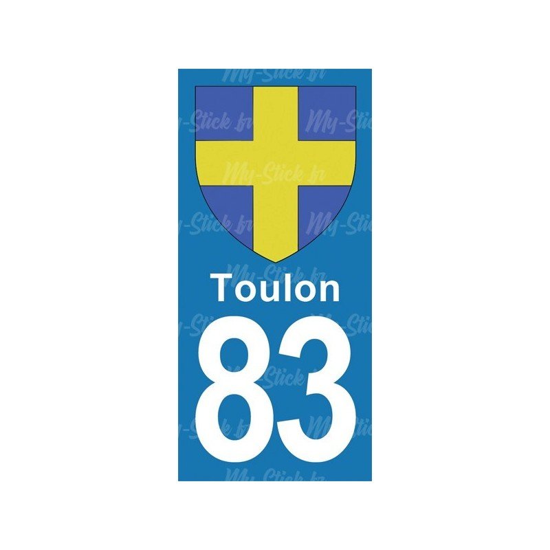 Blason Toulon - Stickers plaque immatriculation 83