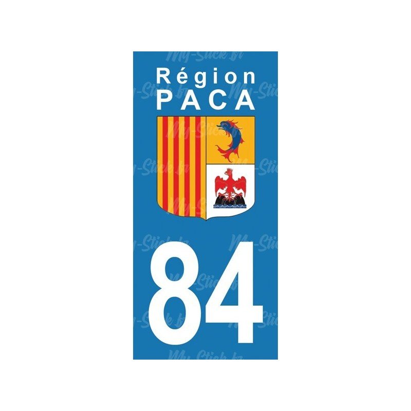 Stickers plaque immatriculation 84 Vaucluse