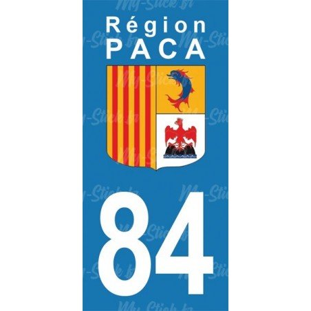 Stickers plaque immatriculation 84 Vaucluse