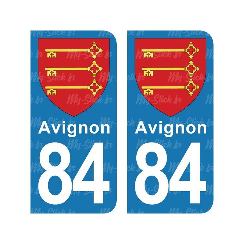 Blason Avignon - Stickers plaque immatriculation 84