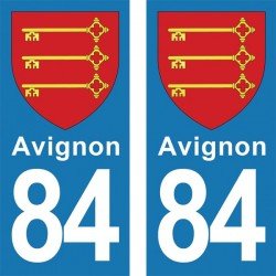 Blason Avignon - Stickers plaque immatriculation 84