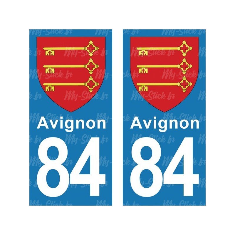 Blason Avignon - Stickers plaque immatriculation 84