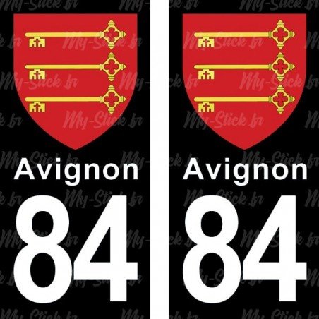 Blason Avignon - Stickers plaque immatriculation 84