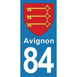 Blason Avignon - Stickers plaque immatriculation 84