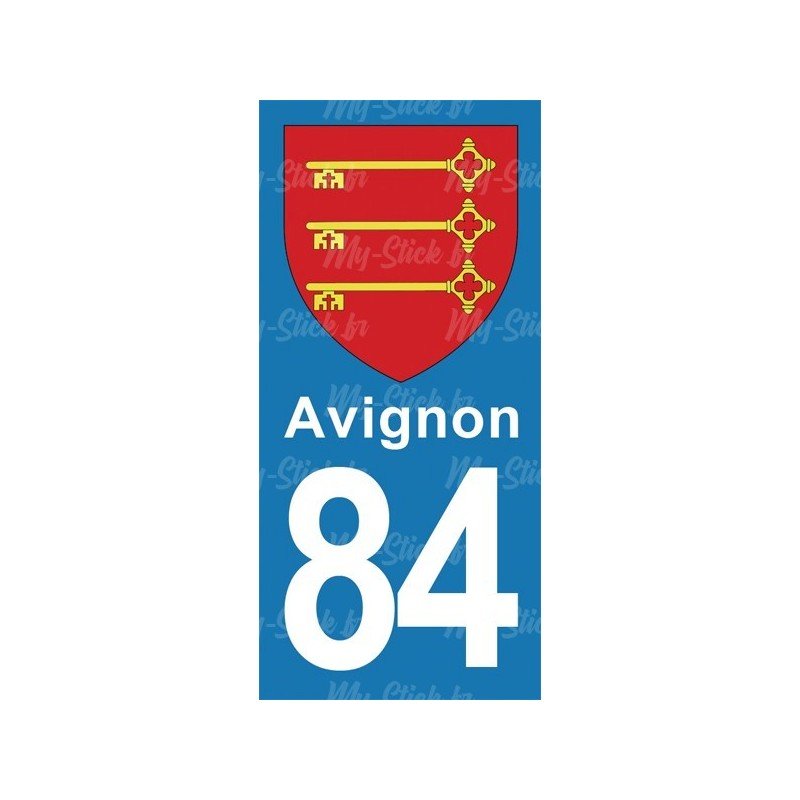 Blason Avignon - Stickers plaque immatriculation 84