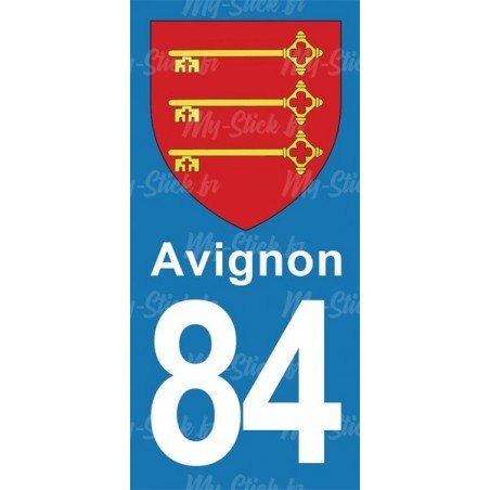 Blason Avignon - Stickers plaque immatriculation 84