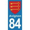 Blason Avignon - Stickers plaque immatriculation 84