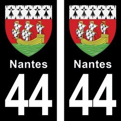 Blason Nantes - Stickers plaque immatriculation 44