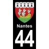 Blason Nantes - Stickers plaque immatriculation 44