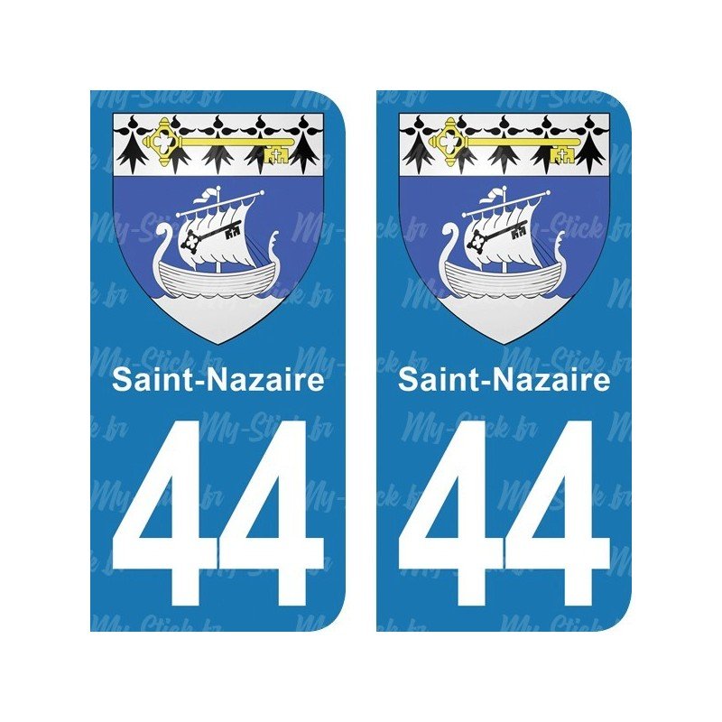 Blason Saint-Nazaire - Stickers plaque immatriculation 44