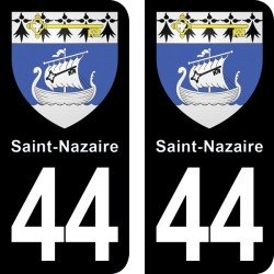 Blason Saint-Nazaire - Stickers plaque immatriculation 44