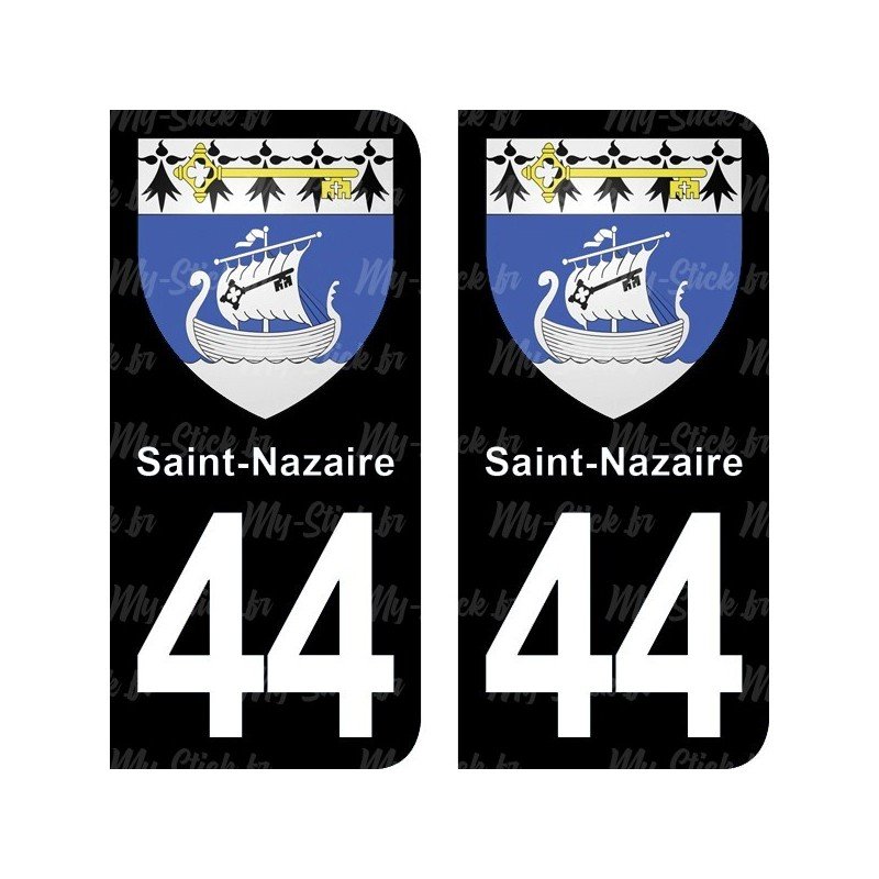 Blason Saint-Nazaire - Stickers plaque immatriculation 44